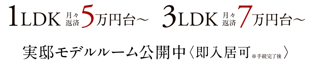 1LDK月々返済5万円台～頭金0円